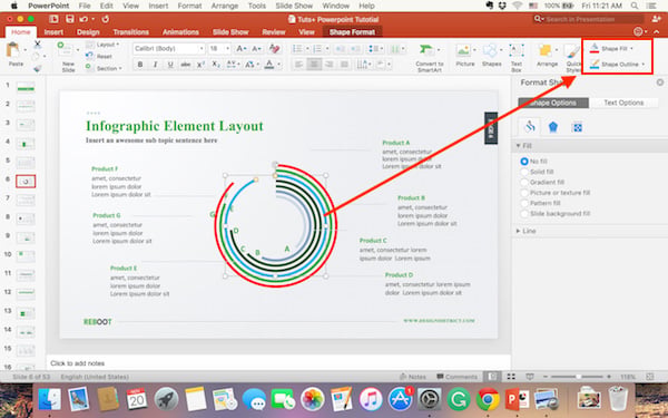 Edit infographics from your presentation template