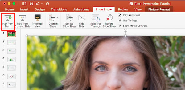 Play your PPT presentation to preview it