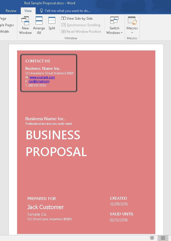 Customized business proposal template - after