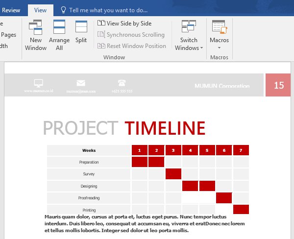 A customized proposal timeline