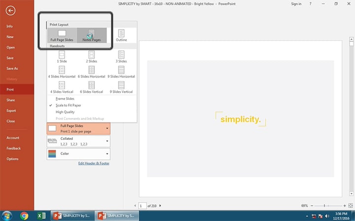 Print PowerPoint Notes Pages