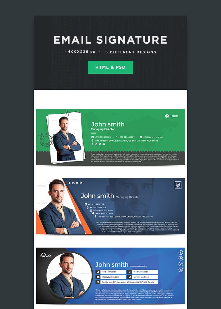 8 mẫu Template chữ ký Email chuyên nghiệp: với các thiết kế độc đáo ...