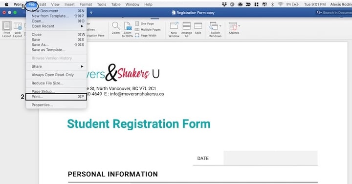 How To Customize a Registration Form Template (MS Word)