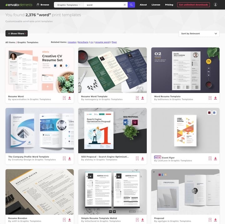 Word Templates - Envato Elements