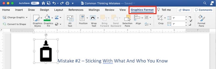 Microsoft clip art - graphics format tab