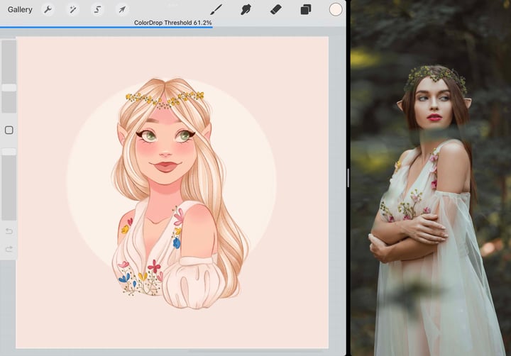 the circle is now filled with a solid cream colour
