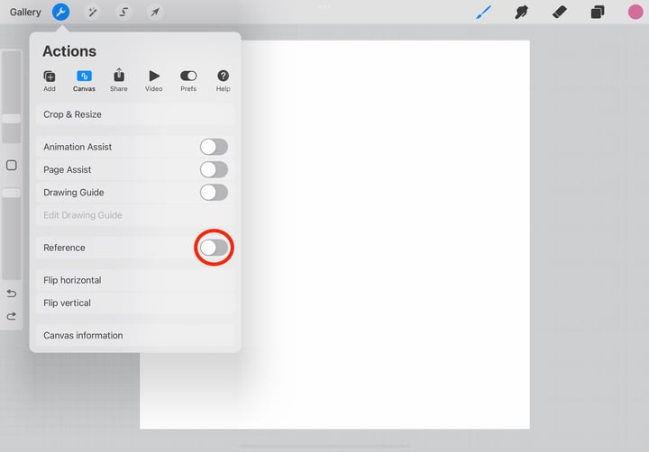 the reference switch is circled in red