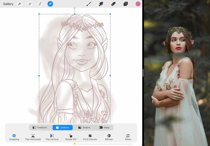the sketch has now been flipped horizontally