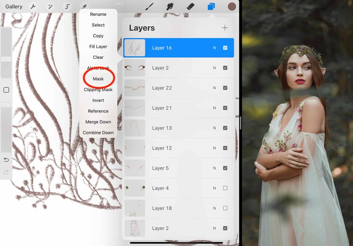 mask is circled in red