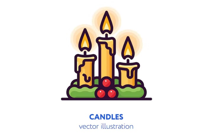 vector line art candles