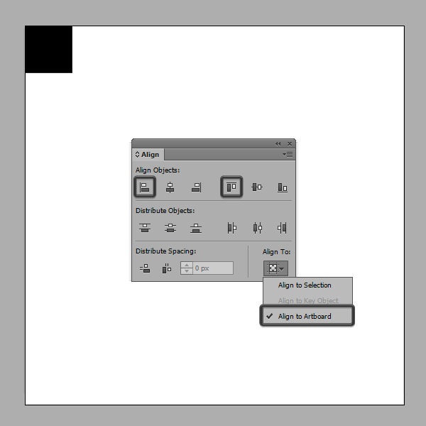 positioning the black square