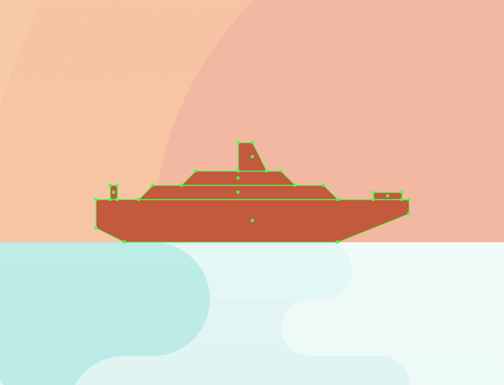 adding the cruise ship to the illustration