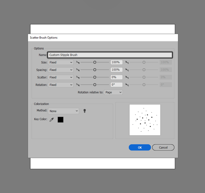 creating the custom stipple brush