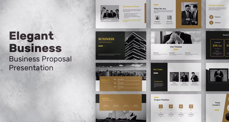 Elegant Gold - Beautiful Google Slides Templates