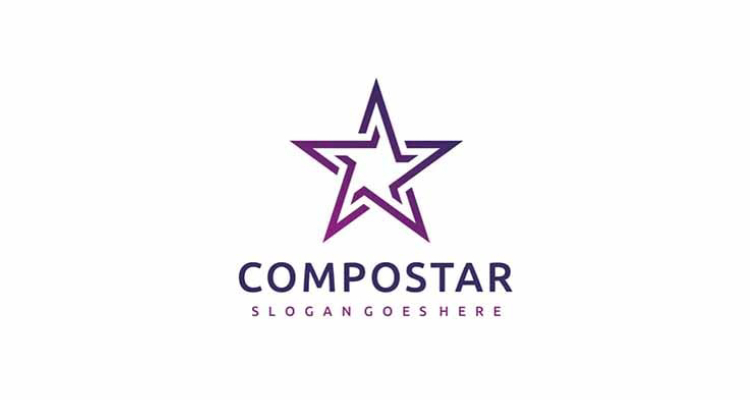Compostar Simple Star Design Logo (AI, EPS)