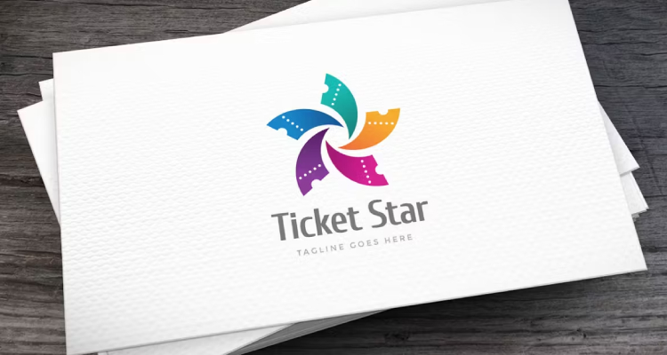 Ticket Design of a Star Logo Template (AI, EPS)