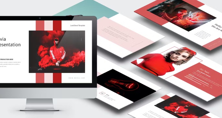 Revia - Red PowerPoint Background