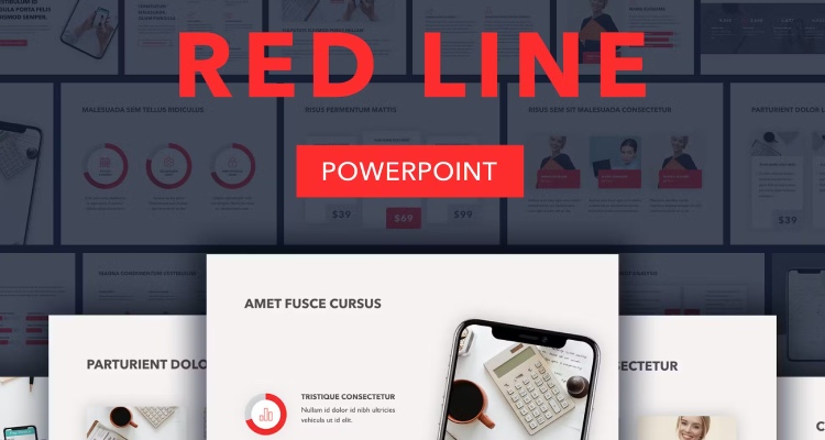 Red Line - PowerPoint Red Background