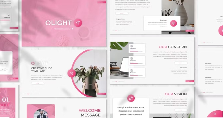 Olight - Pink PowerPoint Template