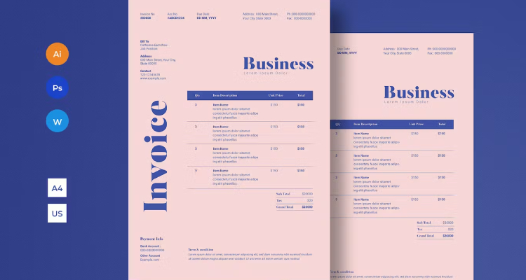 Bold Invoice Template for Microsoft Word