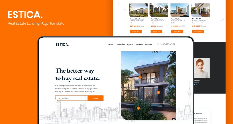 Estica — Real Estate Landing Page Template