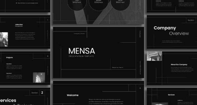 Minimalist Black & White Architecture Presentation