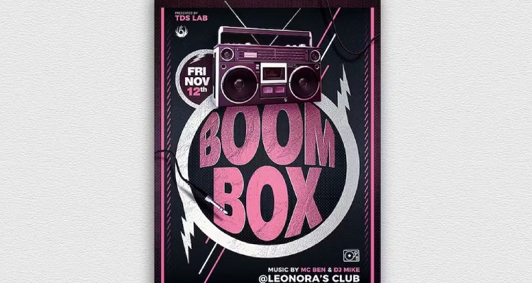 Boombox Flyer Design Template