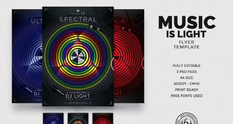Music is Light Template for Flyer Design