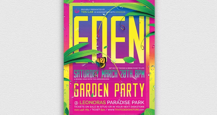 Garden Party Flyer Template PSD