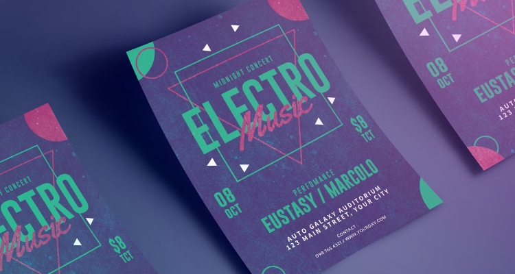Electro Party Club Flyer Background
