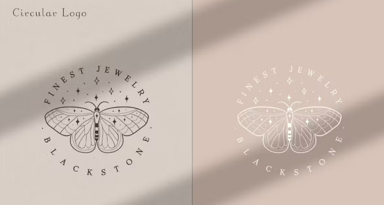 White and Black Butterfly Logo Designs