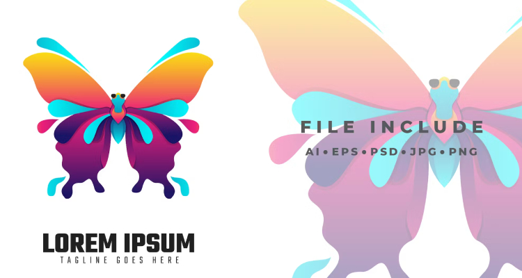 Colorful Butterfly Logo