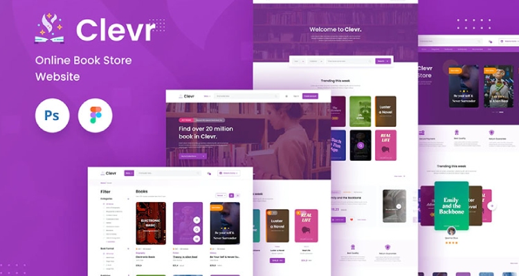 Clevr - Book Store Ecommerce Figma Template