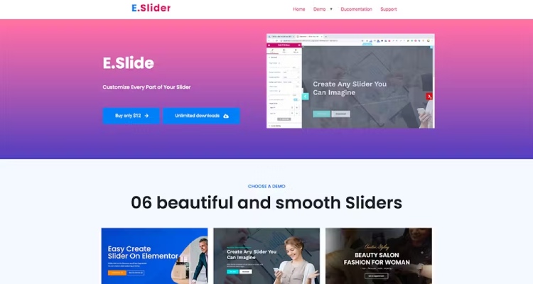 E.Slide: Elementor Slider Add-Ons Widget