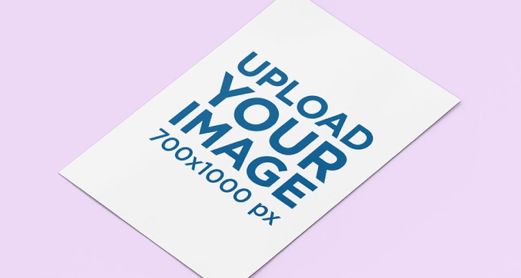 Poster Mockup Lying Against a Flat Background