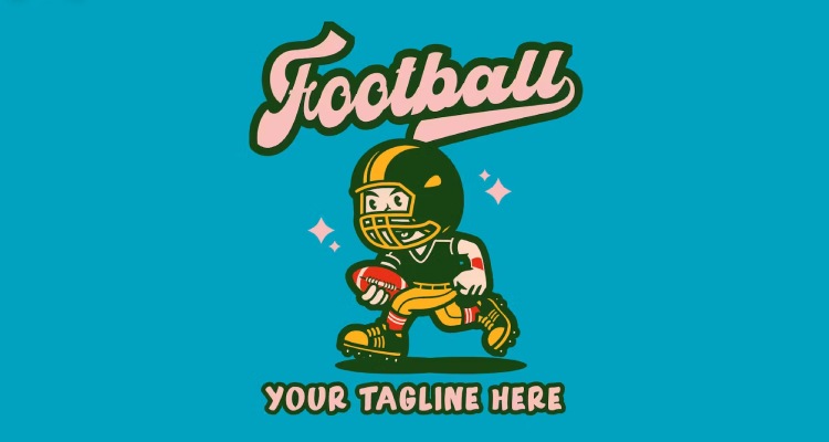 Football Retro Cartoon Logo - Template