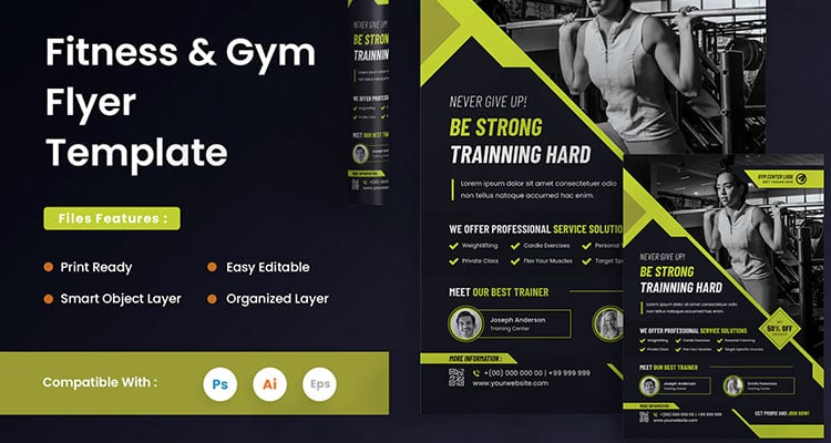 Fitness and Gym Training Center Flyer