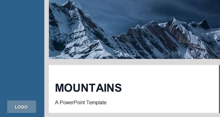 Blue PowerPoint Template Mountains