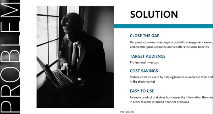 Financial pitch deck