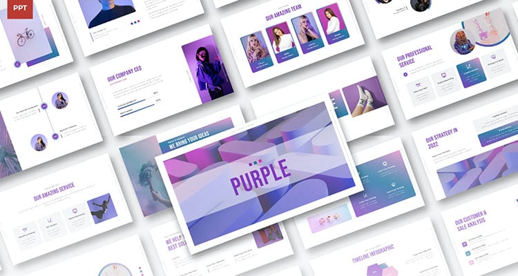 Purple Gradient Powerpoint Presentation Template