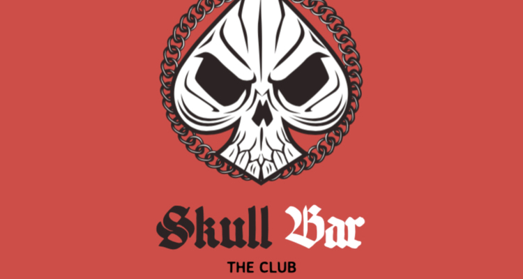 Biker Bar Logo Generator With Skull Ace Clipart