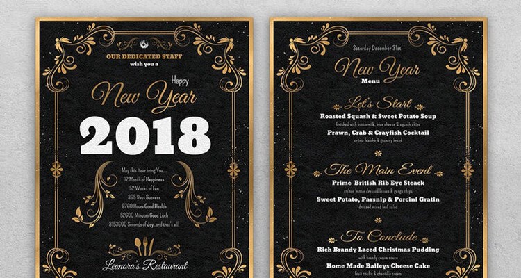 New Year Menu Template V1