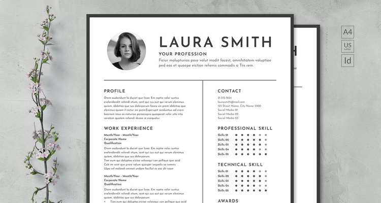Monochrome Clean CV & Resume