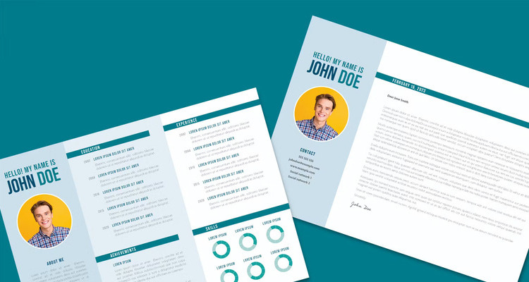 Simple Horizontal Resume and Cover Letter