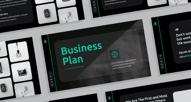 Simple Teal Black White Modern Corporate Profile