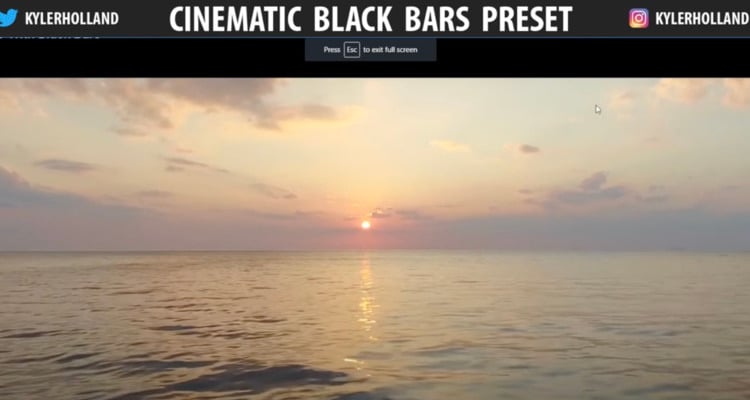 Cinematic black bars Premiere Pro preset