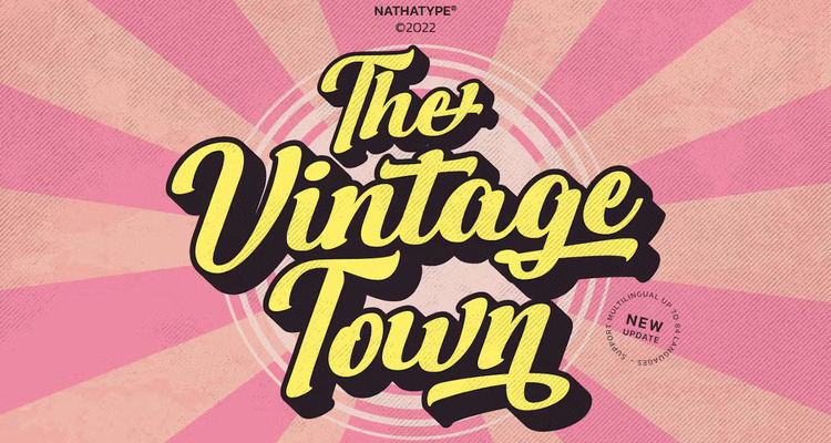 The Vintage Town is a top choice of vintage font examples.