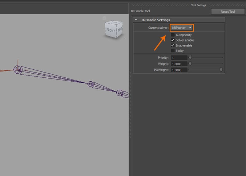 Set the Current solver to ikRpsolver