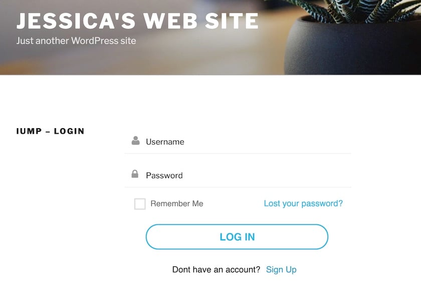 UMP automatically creates a Login page which features a username and password form