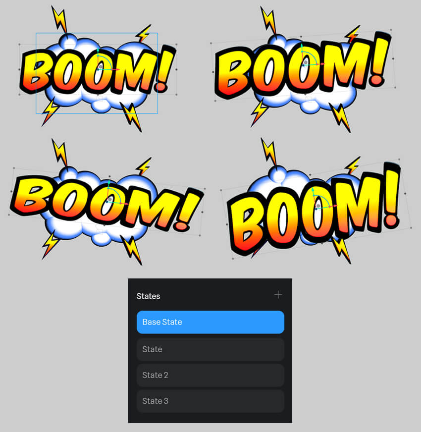 Add States to the text and deform it